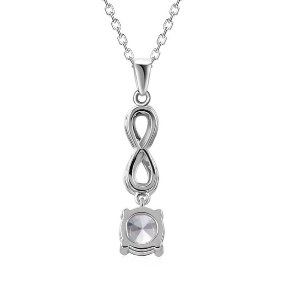 Certified 1ct. t.w. Diamond Infinity Necklace 18k White Gold over Italy Silver - Picture 4 of 15